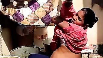 Desi Indian Village Girl Taking A Bath Outside During Pregnancy