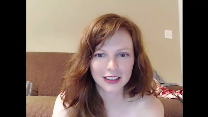 Adorable 18-year-old redhead's captivating webcam show