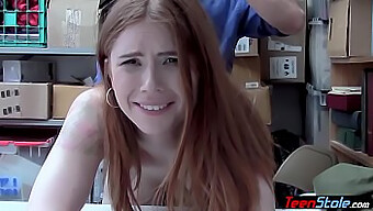 Redheaded Teen Gets Fucked By A Big Cock After Being Caught Stealing