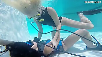 Underwater Pool Lesbian Encounter Between Hungarian Teen Girls Farkas And Vodichkina