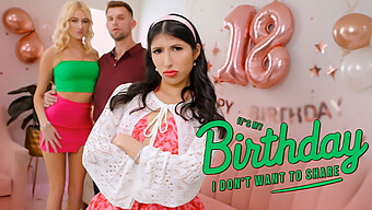 Skinny Teen Penelope'S Birthday Wish: A Steamy Threesome With Her Best Friend And Skyler Storm