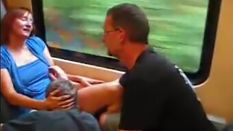 Amateur Couple'S Outdoor Ride On German Train