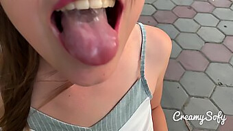 Creamysofy'S Daring Public Blowjob In A Mini Skirt - An Unexpected Surprise