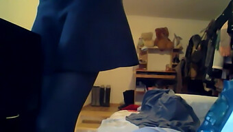 Teenage Girl Caught On Webcam, Dressing In Pantyhose