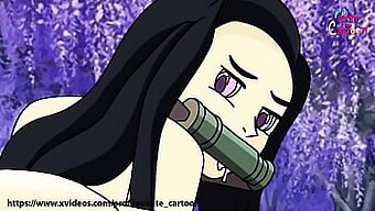 Animação De Desenho Animado Do Encontro De Nezuko E Tanjiro Em Demon Slayer