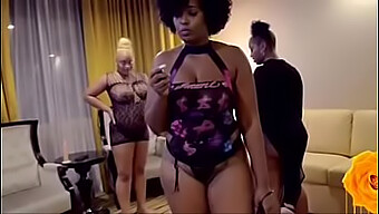 Ebony beauty dominates older white man in steamy Vegas sex session