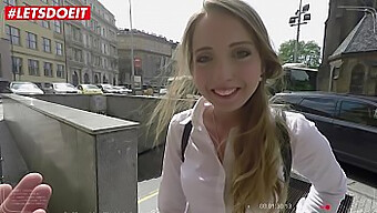 Russian teen Anya Akulova experiences a real big cock during city break