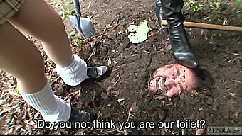 Japanese Teacher And Teen Engage In Outdoor Bdsm Session With Pee Play