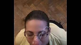 Nerdy Teen Takes It All In With A Mouthful Of Cum