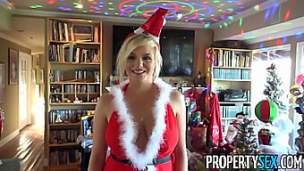 Real Estate Agency'S Christmas Surprise: Buyer'S Escort Delivers Pleasure In Lingerie