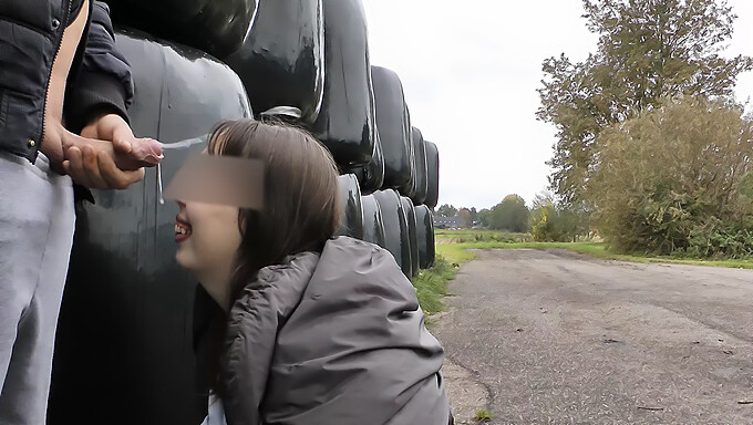 Roadside oral pleasure with a Dutch babe