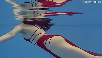 Marfa, A Russian Beauty, Swims Naked In The Pool