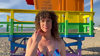 Mature Jewish Woman Engages In Sexual Encounter With Unidentified Man At The Beach In Swimsuit